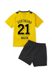 Borussia Dortmund Donyell Malen #21 Babytruitje Thuis tenue Kind 2022-23 Korte Mouw (+ Korte broeken)
